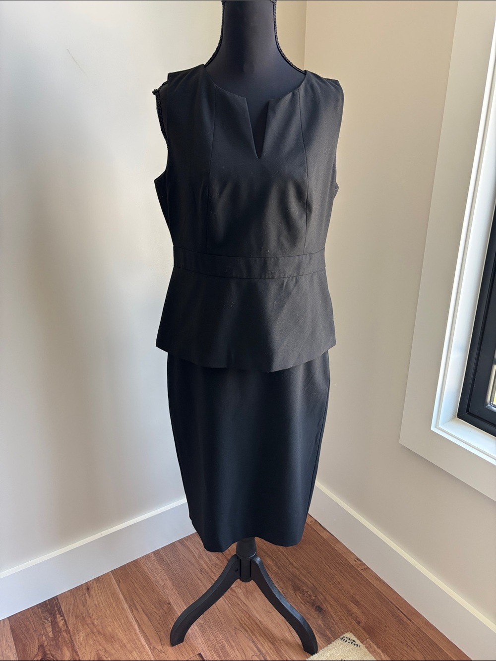Ann Taylor Two Piece Black Sleeveless Top and Pencil Skirt